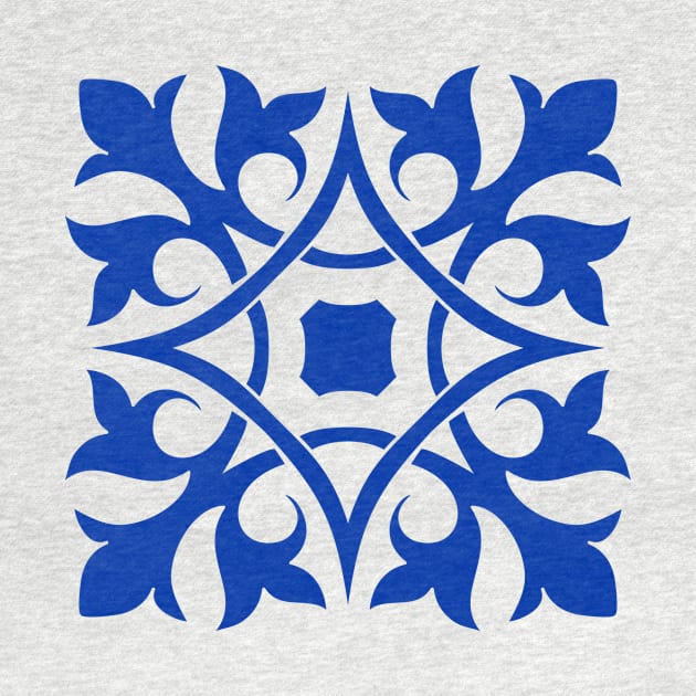 Antique Azulejo Tile Floral Pattern by NataliiaKu